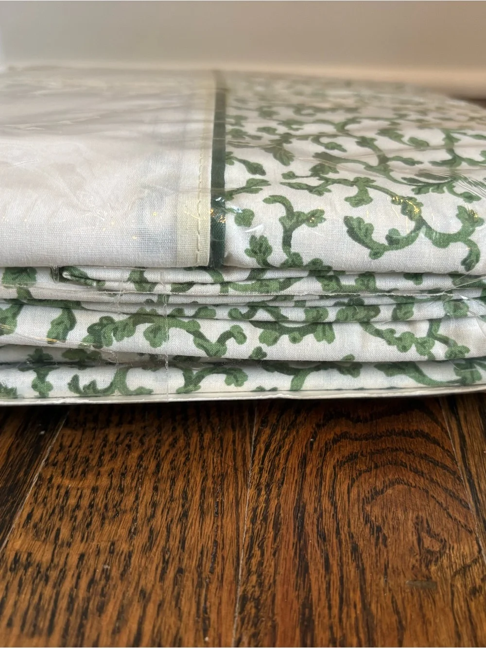 Croscill Vintage Twin Sheet Set Cream With Green Vine 180 Percale Jade